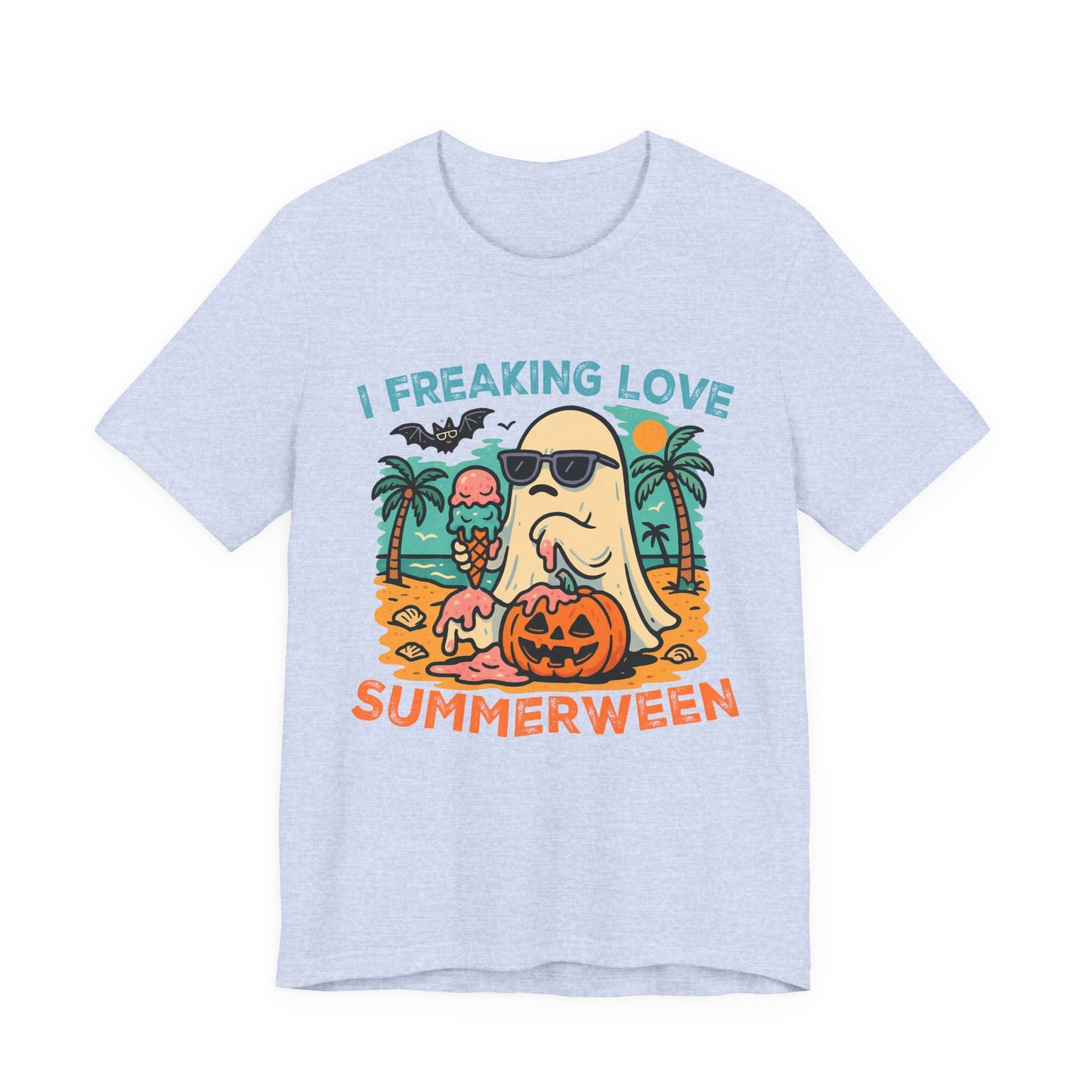 Ghost Summerween Unisex Tee, Beach Vacation Shirt, Funny Halloween T-Shirt, Spooky Summer Top, Ghost Lover Gift