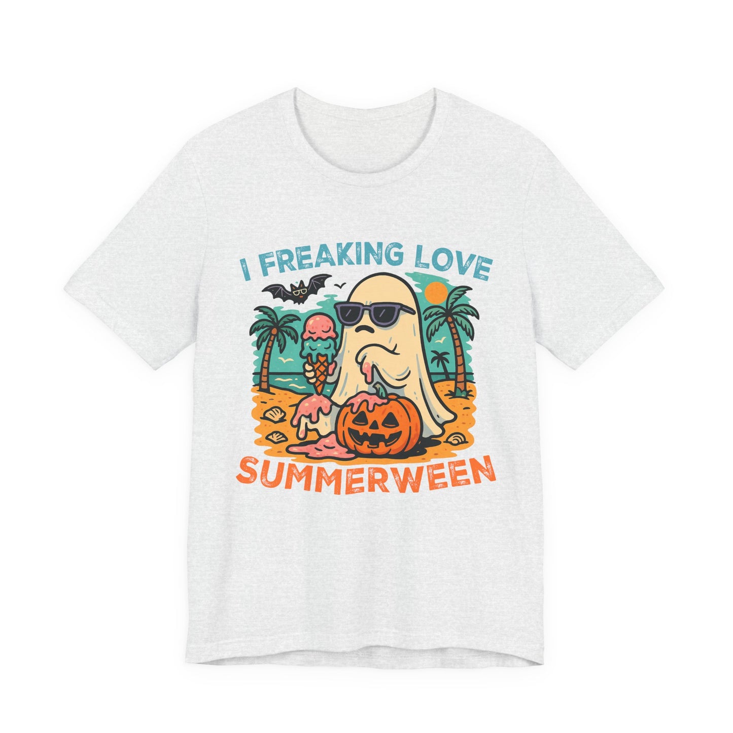 Ghost Summerween Unisex Tee, Beach Vacation Shirt, Funny Halloween T-Shirt, Spooky Summer Top, Ghost Lover Gift