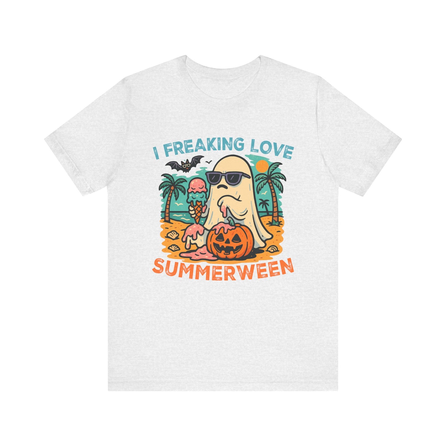 Ghost Summerween Unisex Tee, Beach Vacation Shirt, Funny Halloween T-Shirt, Spooky Summer Top, Ghost Lover Gift