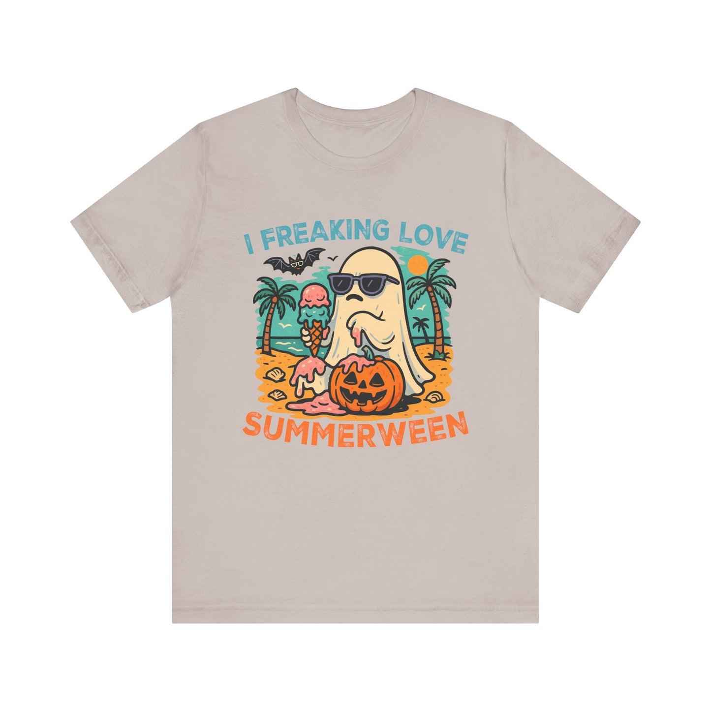 Ghost Summerween Unisex Tee, Beach Vacation Shirt, Funny Halloween T-Shirt, Spooky Summer Top, Ghost Lover Gift