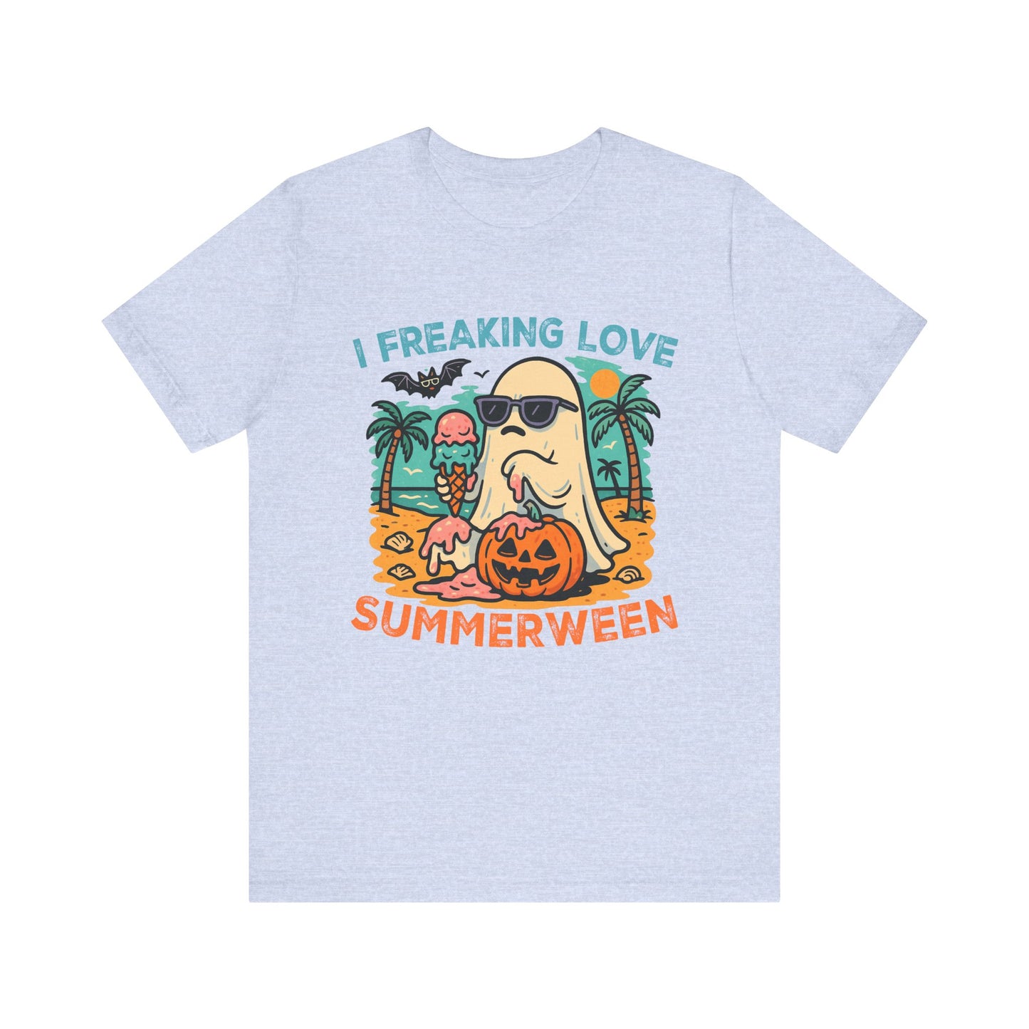 Ghost Summerween Unisex Tee, Beach Vacation Shirt, Funny Halloween T-Shirt, Spooky Summer Top, Ghost Lover Gift