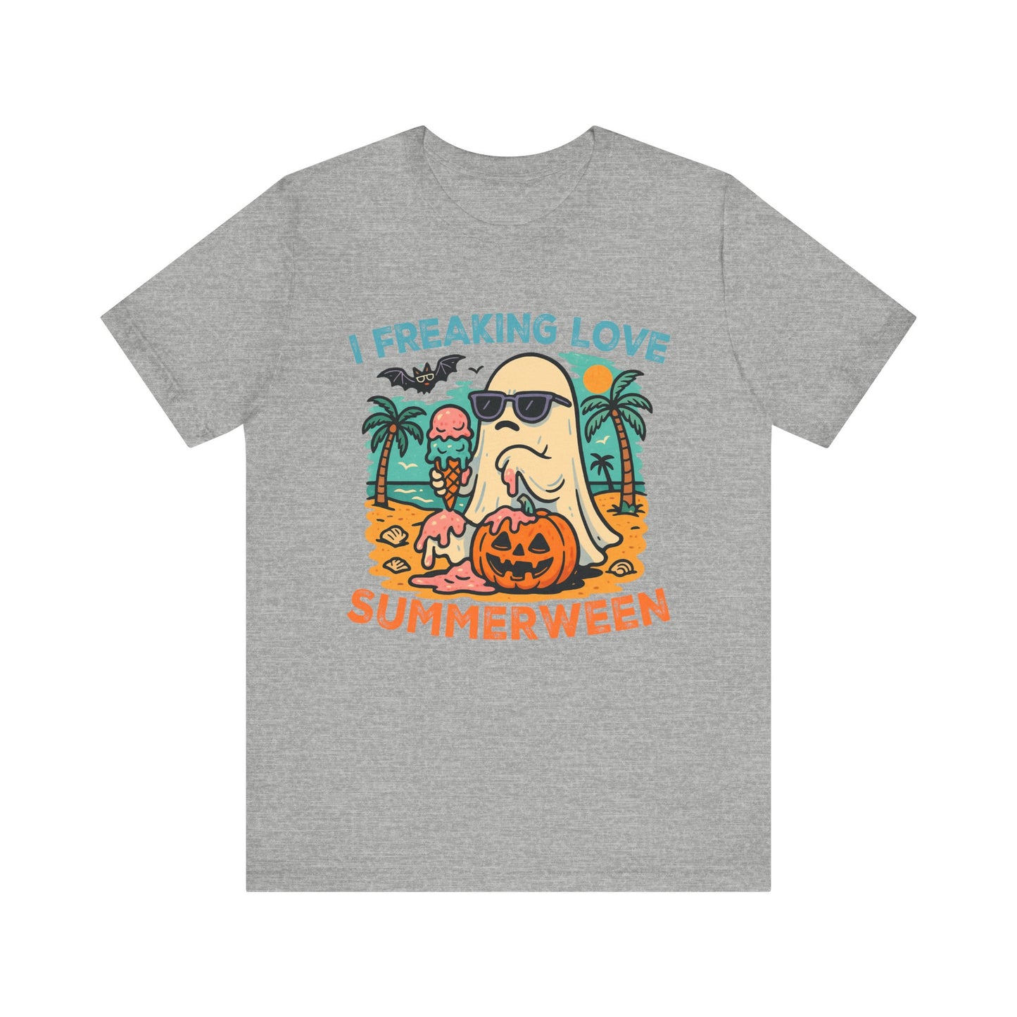 Ghost Summerween Unisex Tee, Beach Vacation Shirt, Funny Halloween T-Shirt, Spooky Summer Top, Ghost Lover Gift