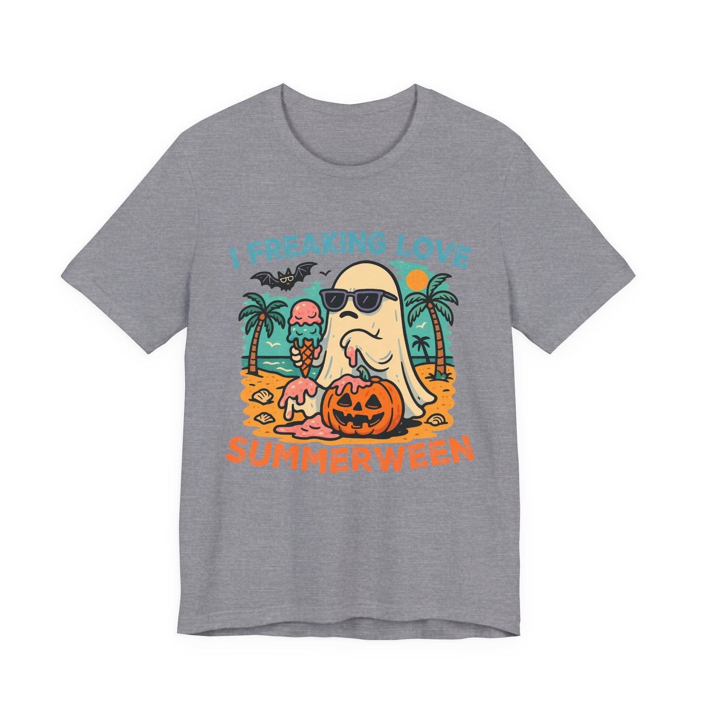 Ghost Summerween Unisex Tee, Beach Vacation Shirt, Funny Halloween T-Shirt, Spooky Summer Top, Ghost Lover Gift