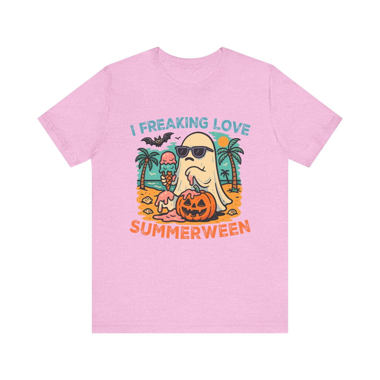 Ghost Summerween Unisex Tee, Beach Vacation Shirt, Funny Halloween T-Shirt, Spooky Summer Top, Ghost Lover Gift