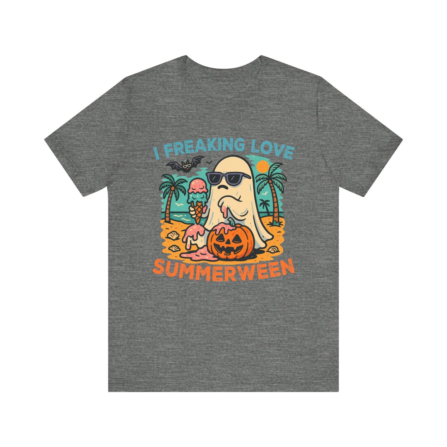 Ghost Summerween Unisex Tee, Beach Vacation Shirt, Funny Halloween T-Shirt, Spooky Summer Top, Ghost Lover Gift