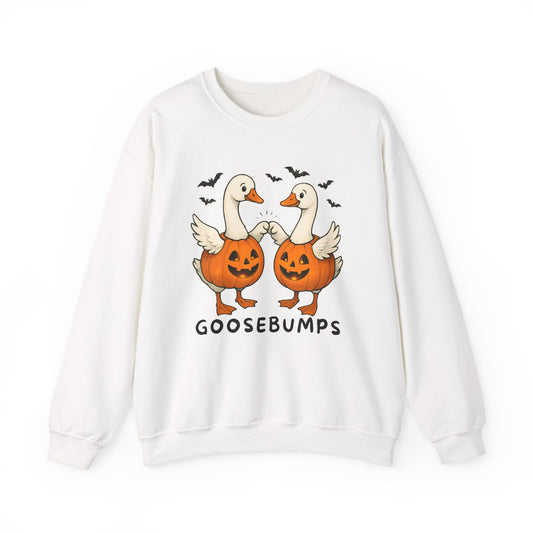 Goosebumps Halloween Sweatshirt, Cozy Fall Crewneck, Unisex Pumpkin Sweatshirt, Cute Goose Sweatshirt, Halloween Apparel