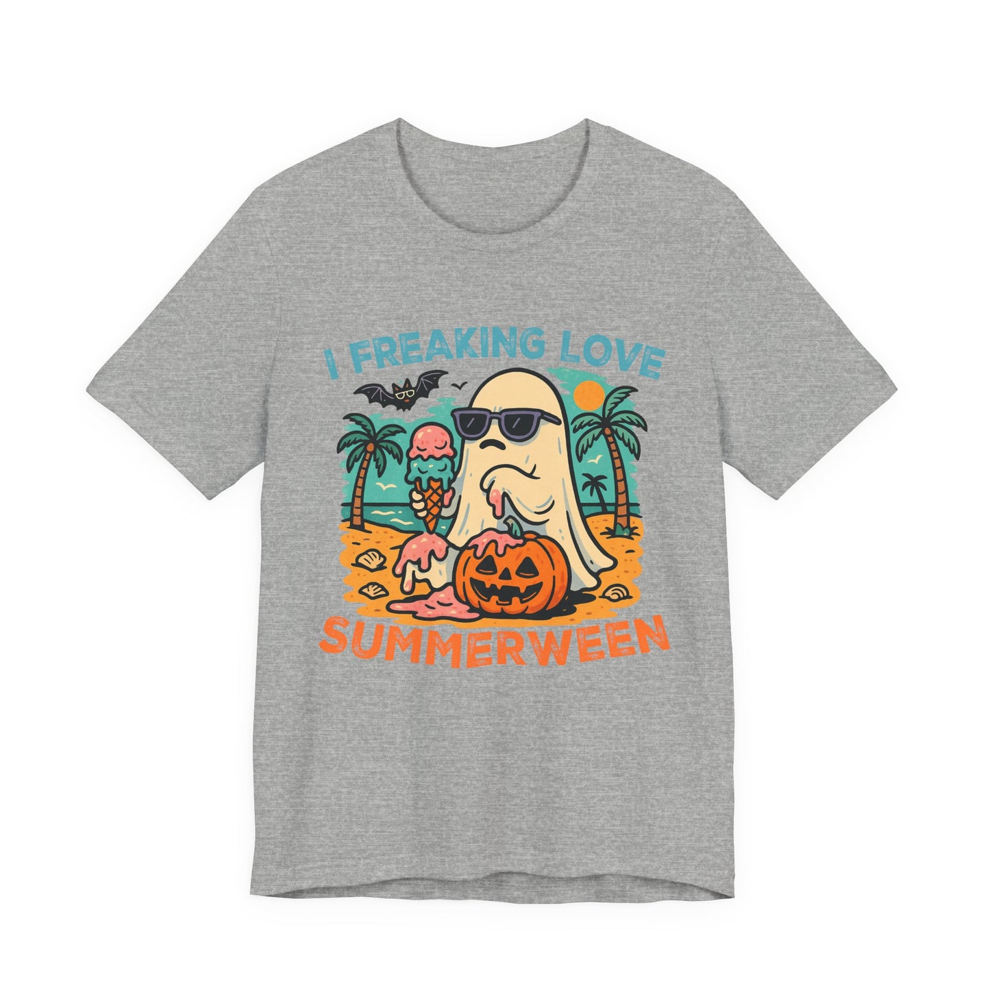Ghost Summerween Unisex Tee, Beach Vacation Shirt, Funny Halloween T-Shirt, Spooky Summer Top, Ghost Lover Gift