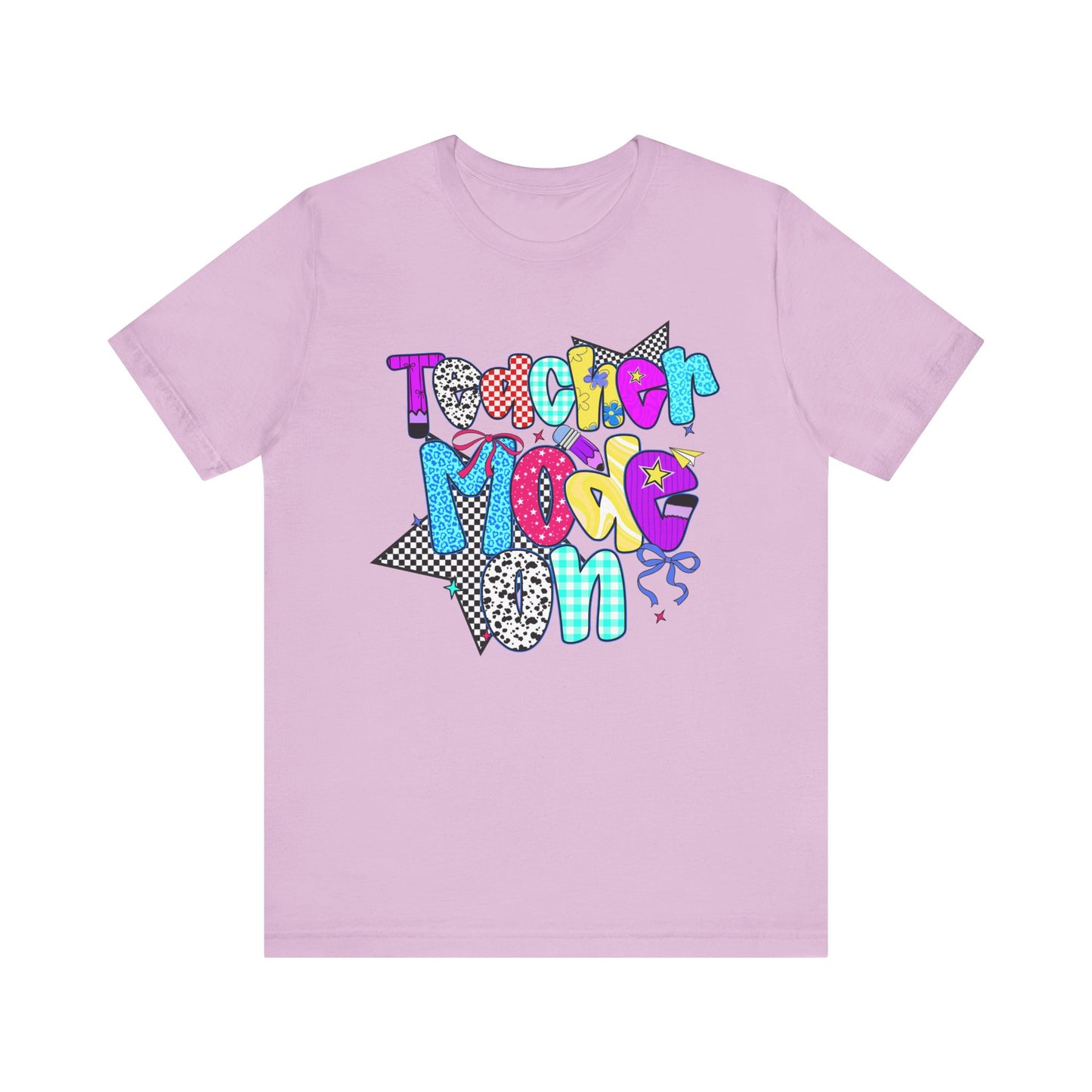 80s Themed Teacher T-Shirt - Teacher Mode On - Unisex Tee, Retro Educator Shirt, Vintage School Apparel, Funny Instructor Top, Teaching Gift