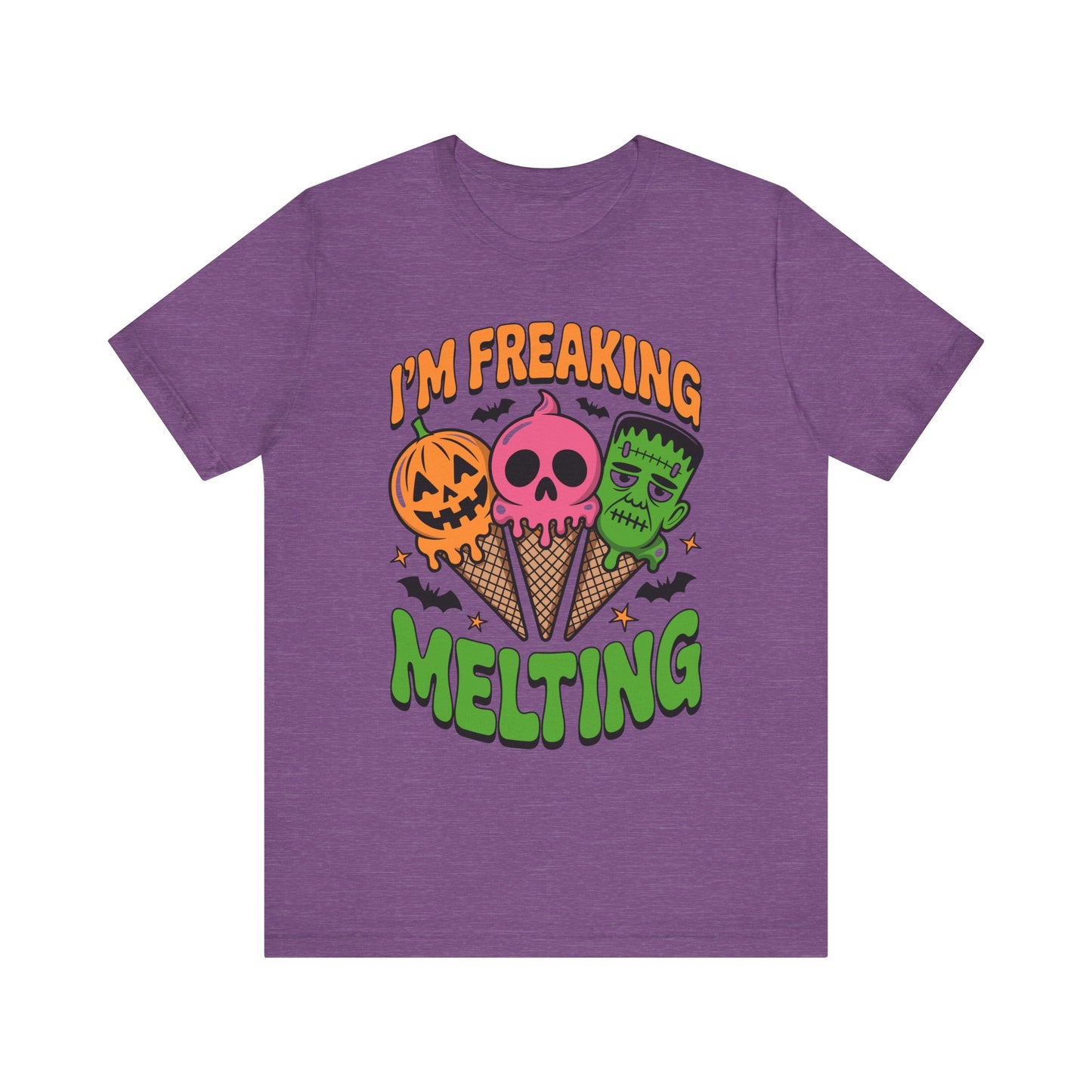 Halloween Ice Cream Tee, Summer Melting Cones Shirt, October Holiday Top, Costume Party Apparel, Unisex Cotton Tshirt