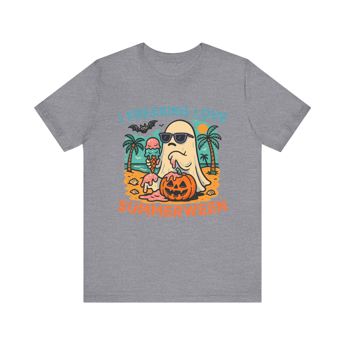 Ghost Summerween Unisex Tee, Beach Vacation Shirt, Funny Halloween T-Shirt, Spooky Summer Top, Ghost Lover Gift