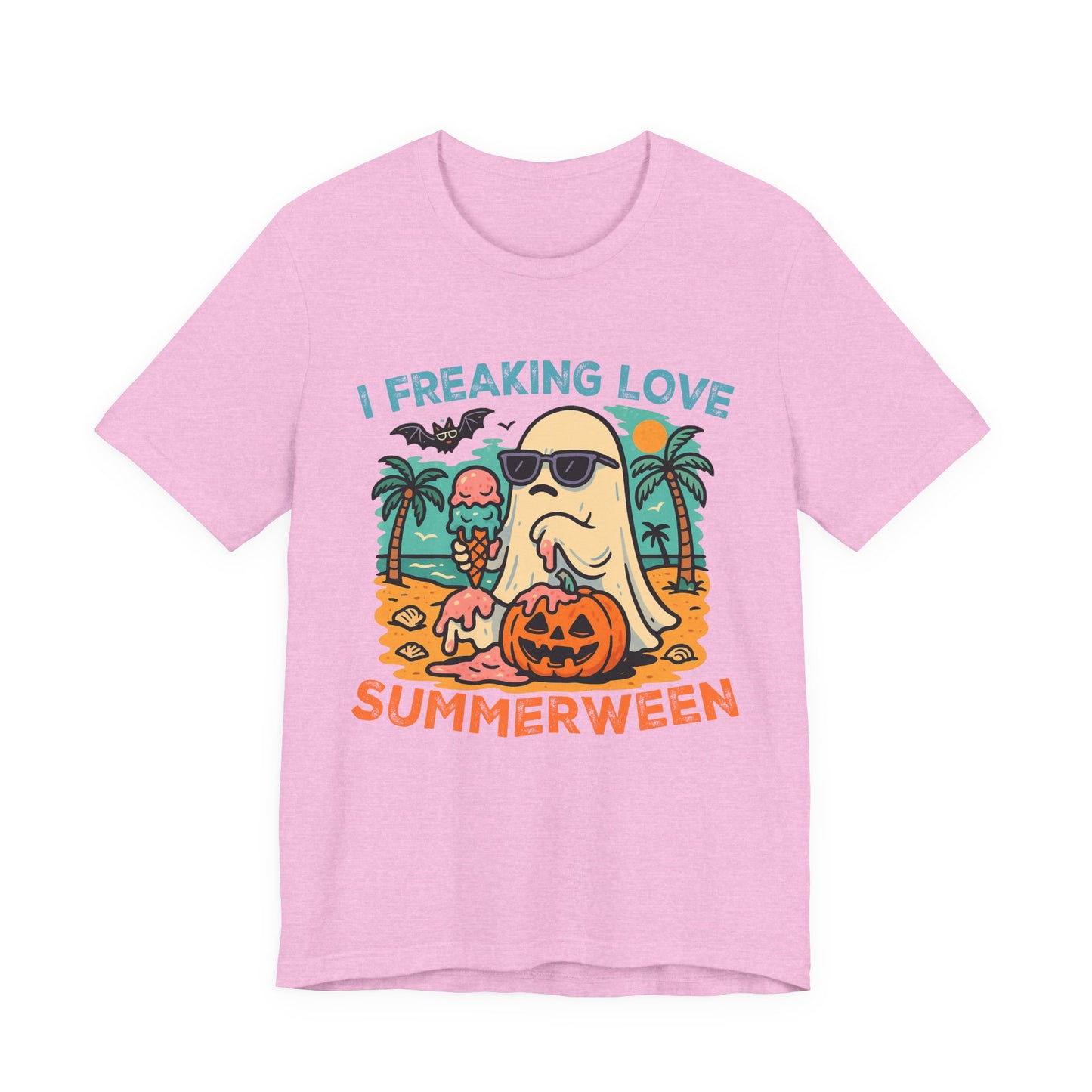 Ghost Summerween Unisex Tee, Beach Vacation Shirt, Funny Halloween T-Shirt, Spooky Summer Top, Ghost Lover Gift