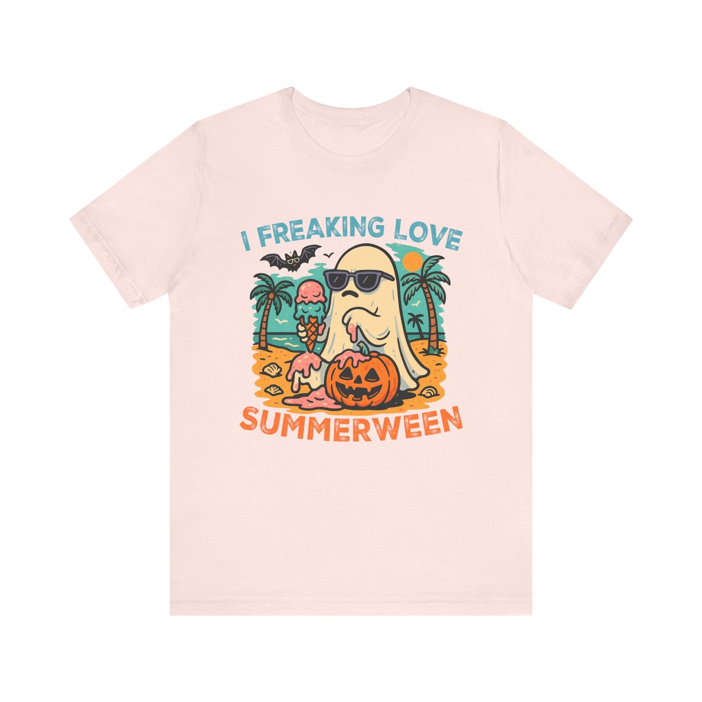 Ghost Summerween Unisex Tee, Beach Vacation Shirt, Funny Halloween T-Shirt, Spooky Summer Top, Ghost Lover Gift