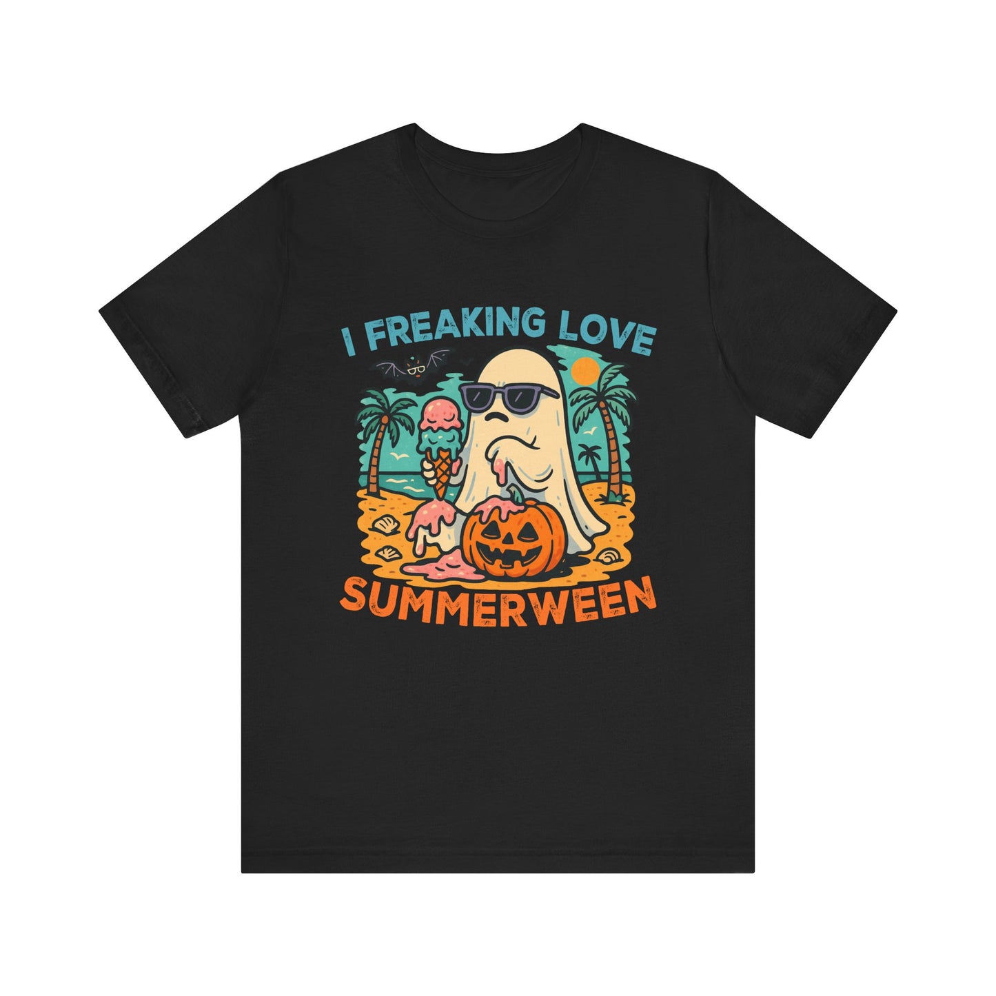 Ghost Summerween Unisex Tee, Beach Vacation Shirt, Funny Halloween T-Shirt, Spooky Summer Top, Ghost Lover Gift