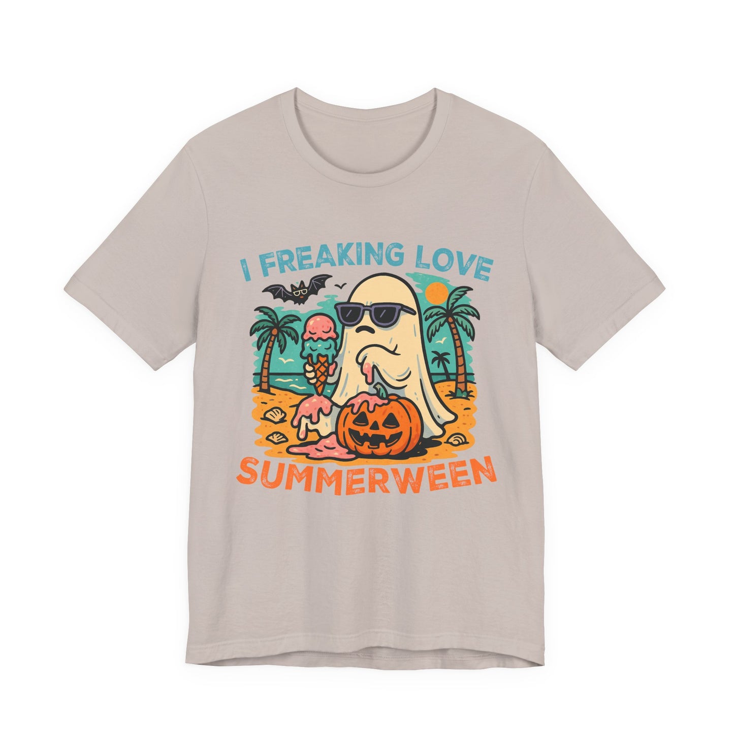 Ghost Summerween Unisex Tee, Beach Vacation Shirt, Funny Halloween T-Shirt, Spooky Summer Top, Ghost Lover Gift