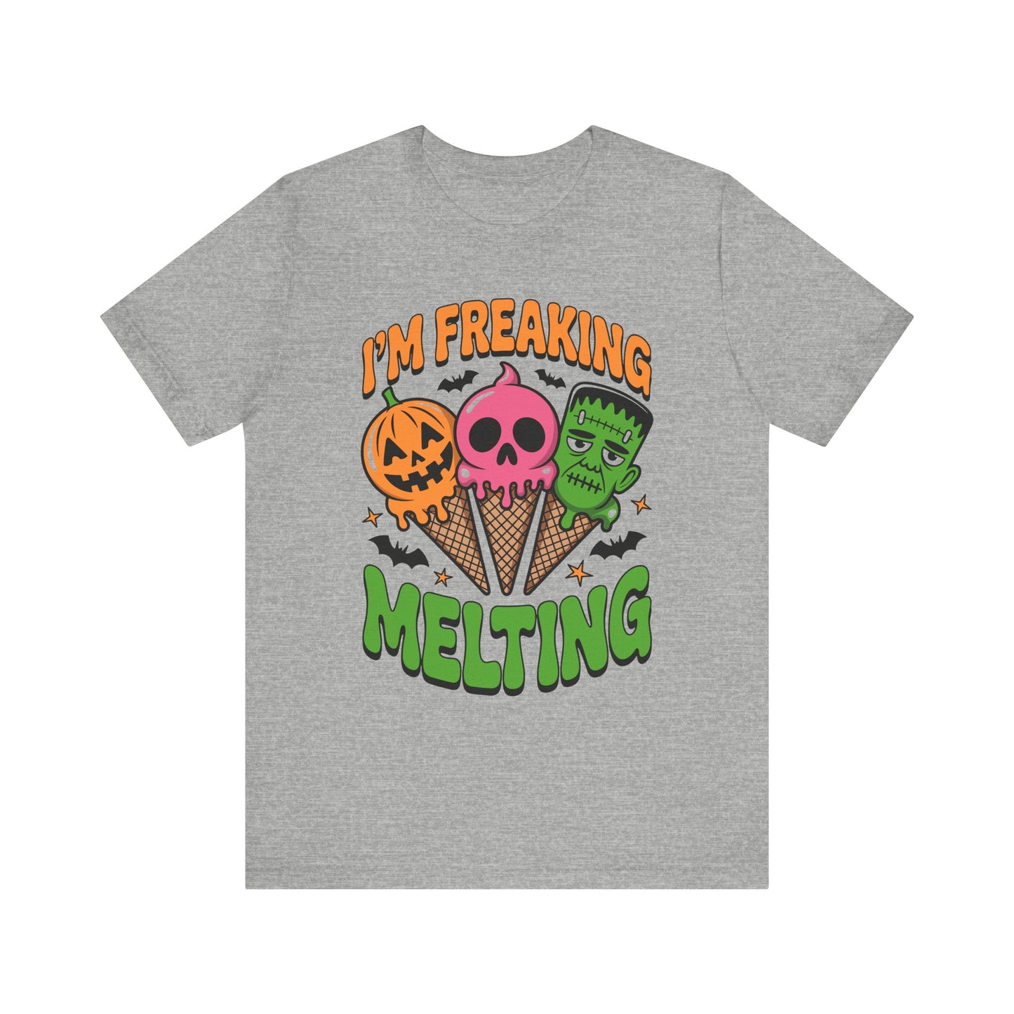Halloween Ice Cream Tee, Summer Melting Cones Shirt, October Holiday Top, Costume Party Apparel, Unisex Cotton Tshirt
