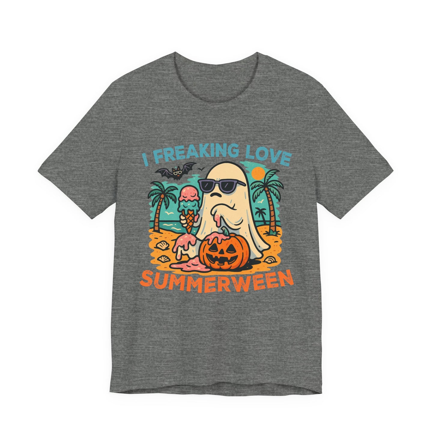 Ghost Summerween Unisex Tee, Beach Vacation Shirt, Funny Halloween T-Shirt, Spooky Summer Top, Ghost Lover Gift