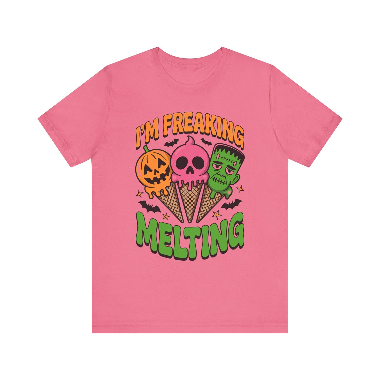 Halloween Ice Cream Tee, Summer Melting Cones Shirt, October Holiday Top, Costume Party Apparel, Unisex Cotton Tshirt