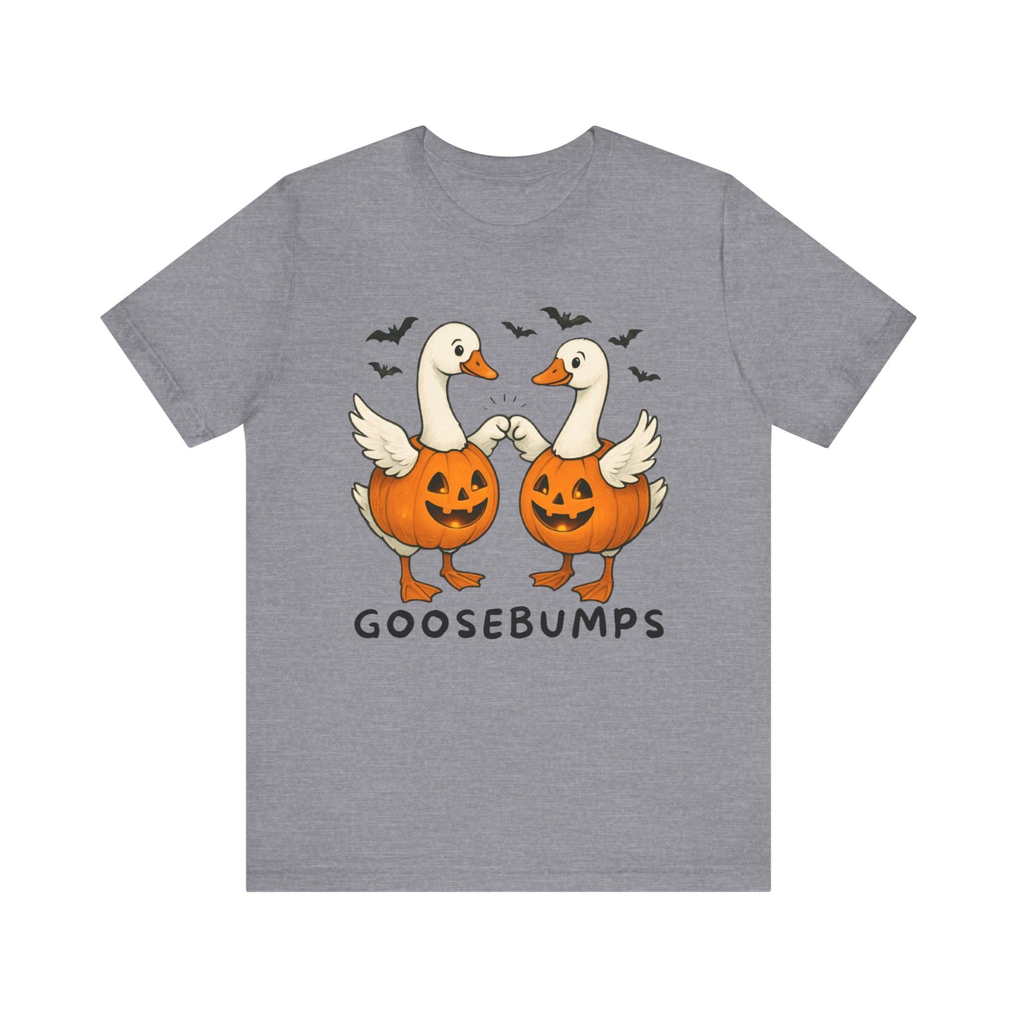 Autumn Geese Fist Bump Tee, Pumpkin Theme Shirt, Fall Birds Graphic Top, Harvest Season T-Shirt, Thanksgiving Apparel
