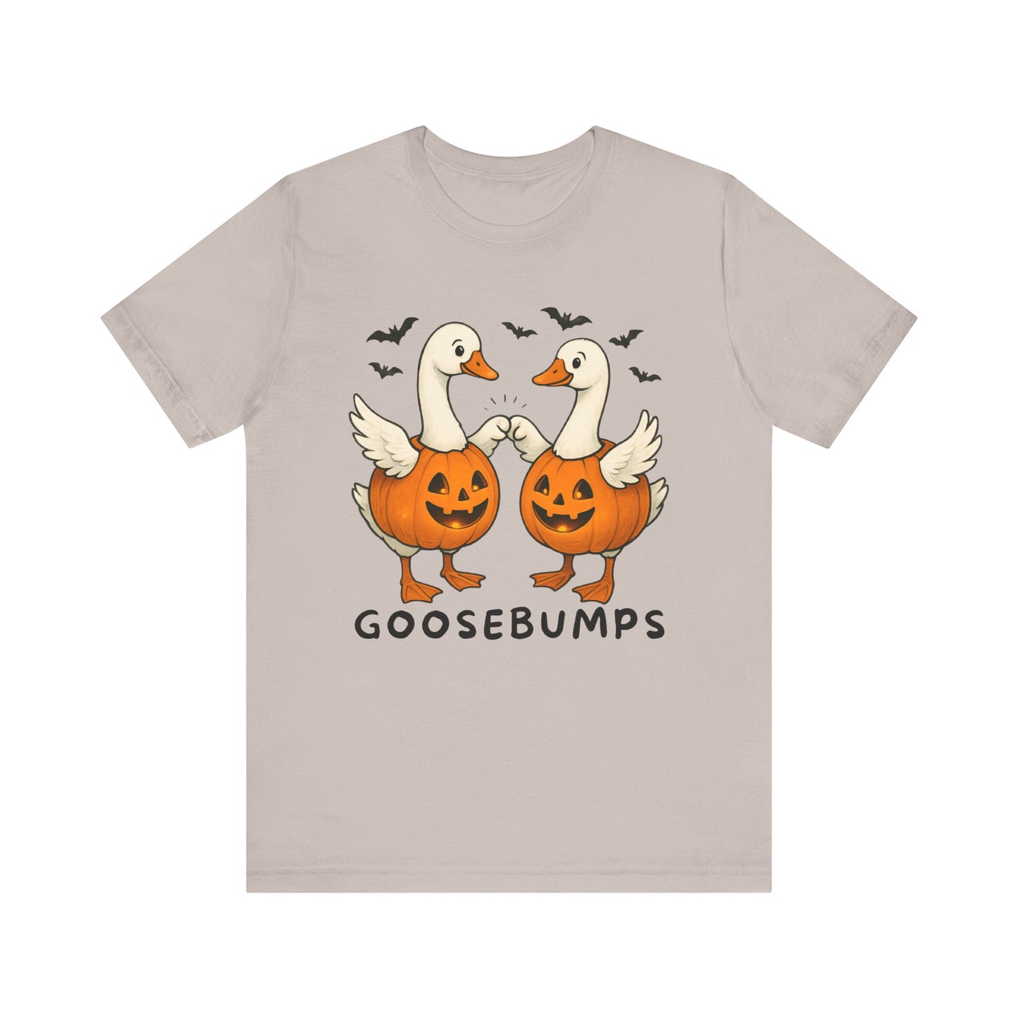 Autumn Geese Fist Bump Tee, Pumpkin Theme Shirt, Fall Birds Graphic Top, Harvest Season T-Shirt, Thanksgiving Apparel