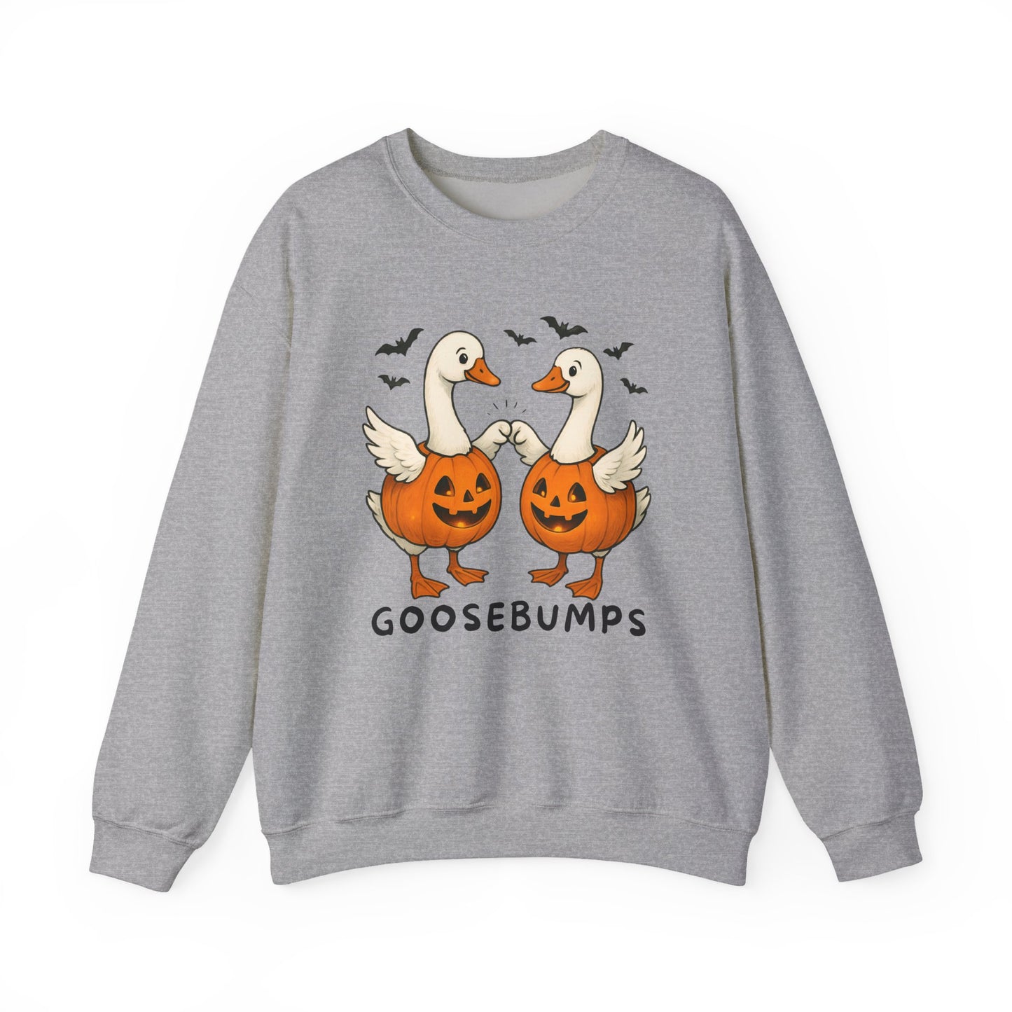 Goosebumps Halloween Sweatshirt, Cozy Fall Crewneck, Unisex Pumpkin Sweatshirt, Cute Goose Sweatshirt, Halloween Apparel