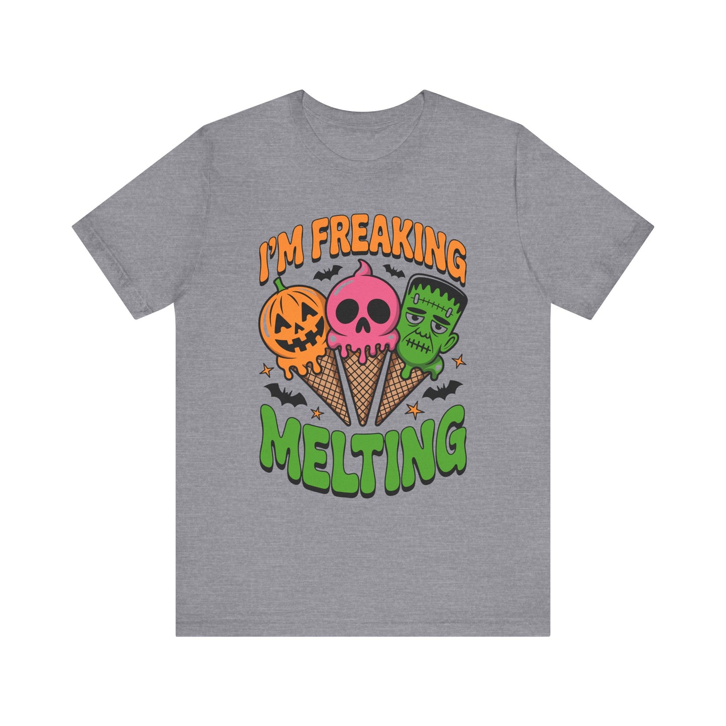 Halloween Ice Cream Tee, Summer Melting Cones Shirt, October Holiday Top, Costume Party Apparel, Unisex Cotton Tshirt