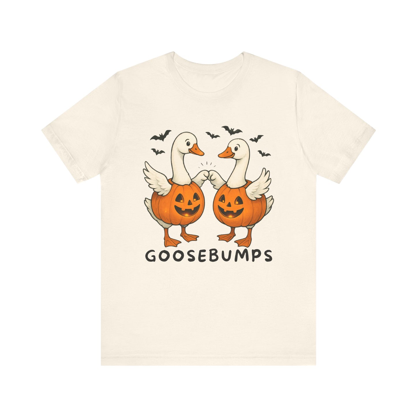 Autumn Geese Fist Bump Tee, Pumpkin Theme Shirt, Fall Birds Graphic Top, Harvest Season T-Shirt, Thanksgiving Apparel