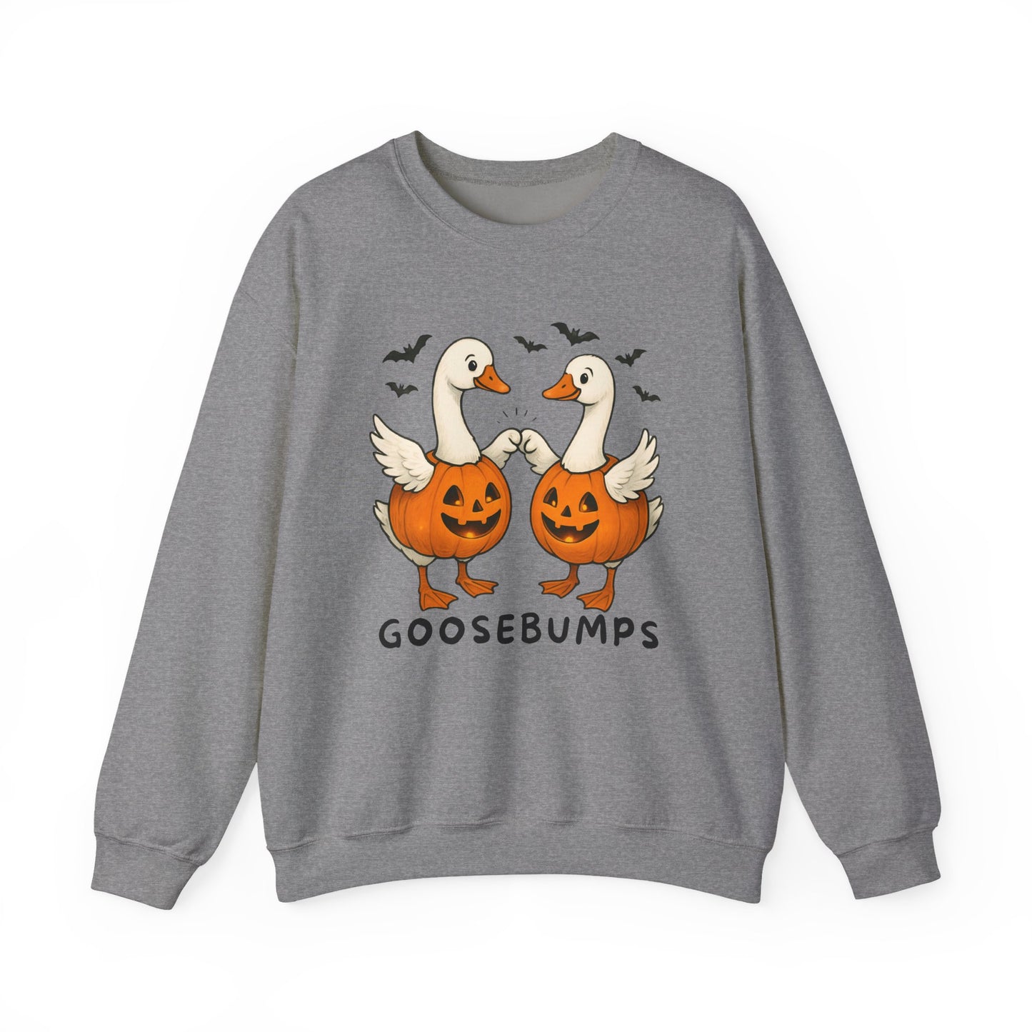 Goosebumps Halloween Sweatshirt, Cozy Fall Crewneck, Unisex Pumpkin Sweatshirt, Cute Goose Sweatshirt, Halloween Apparel