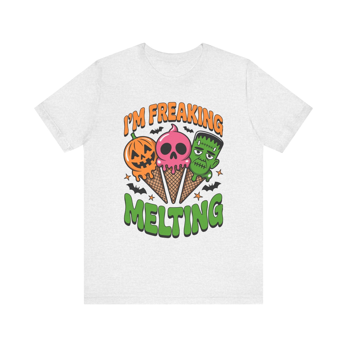 Halloween Ice Cream Tee, Summer Melting Cones Shirt, October Holiday Top, Costume Party Apparel, Unisex Cotton Tshirt