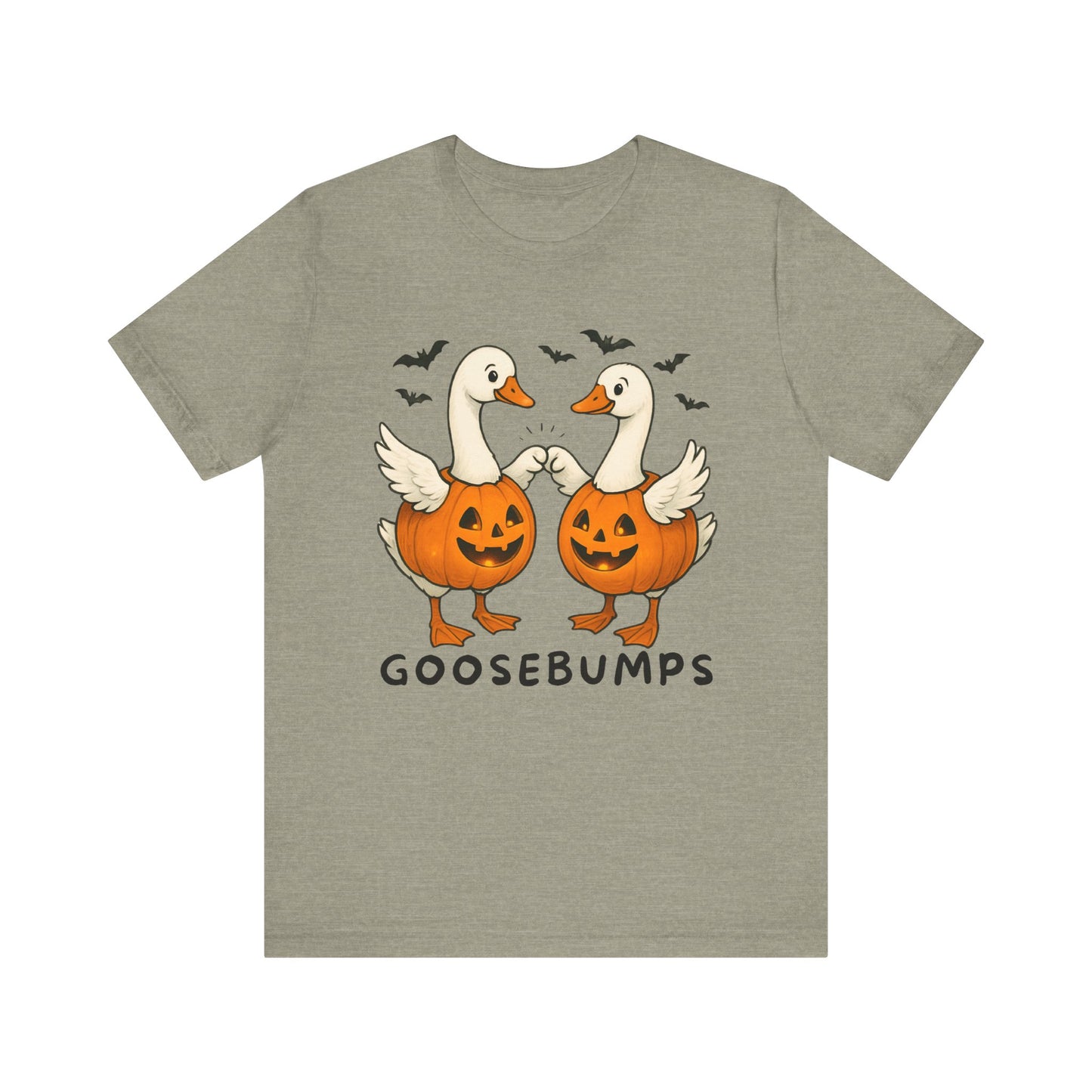 Autumn Geese Fist Bump Tee, Pumpkin Theme Shirt, Fall Birds Graphic Top, Harvest Season T-Shirt, Thanksgiving Apparel