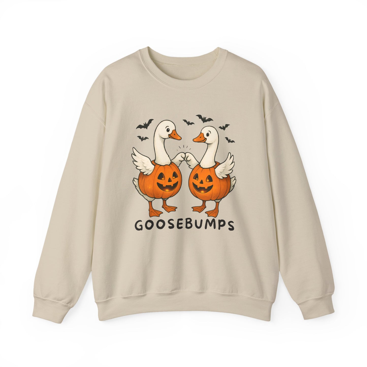 Goosebumps Halloween Sweatshirt, Cozy Fall Crewneck, Unisex Pumpkin Sweatshirt, Cute Goose Sweatshirt, Halloween Apparel