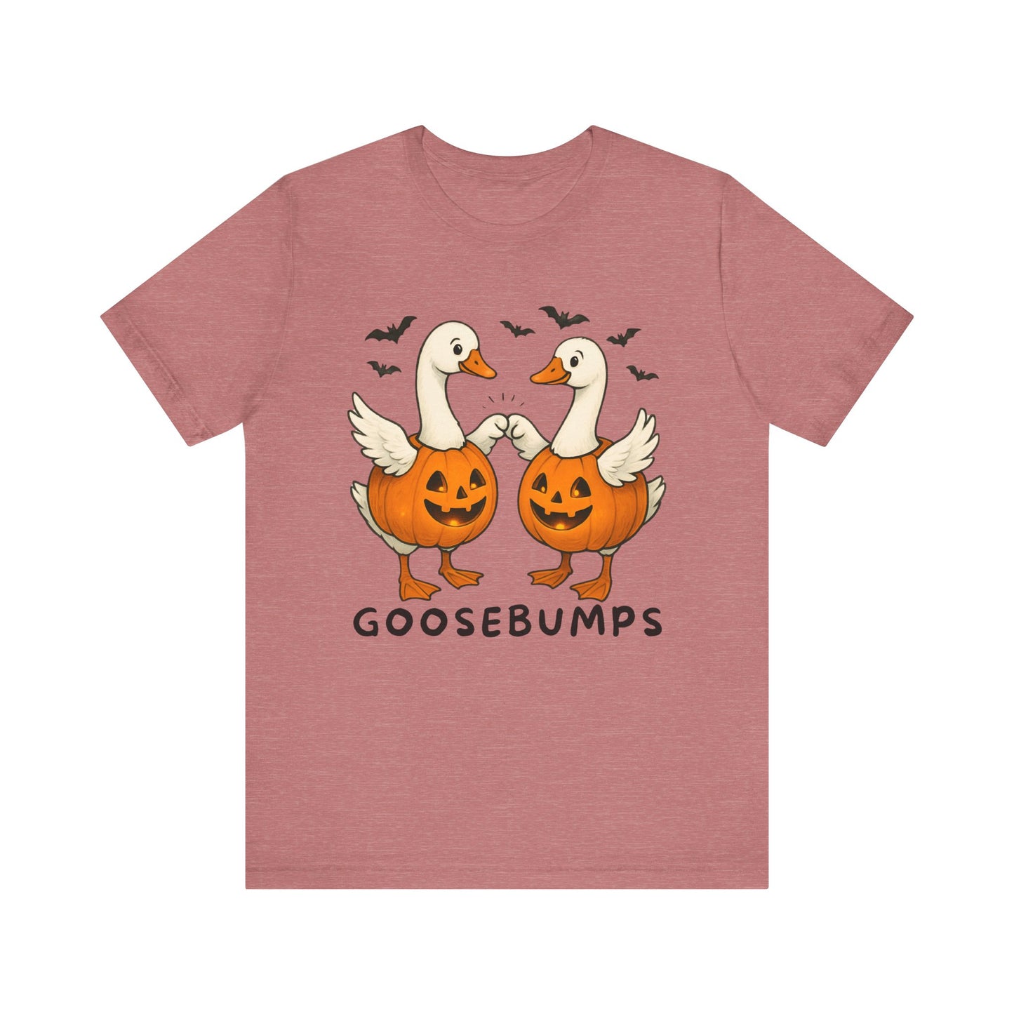 Autumn Geese Fist Bump Tee, Pumpkin Theme Shirt, Fall Birds Graphic Top, Harvest Season T-Shirt, Thanksgiving Apparel