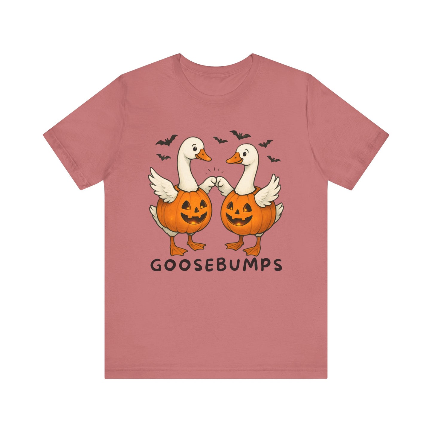 Autumn Geese Fist Bump Tee, Pumpkin Theme Shirt, Fall Birds Graphic Top, Harvest Season T-Shirt, Thanksgiving Apparel