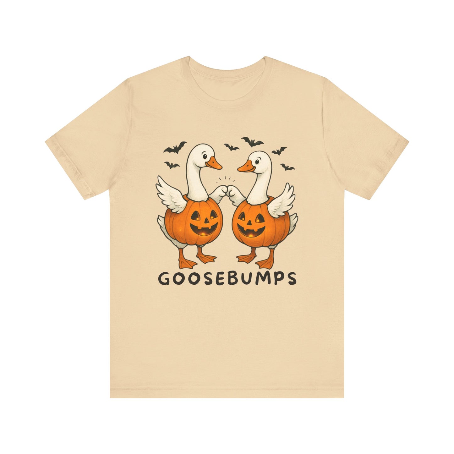 Autumn Geese Fist Bump Tee, Pumpkin Theme Shirt, Fall Birds Graphic Top, Harvest Season T-Shirt, Thanksgiving Apparel