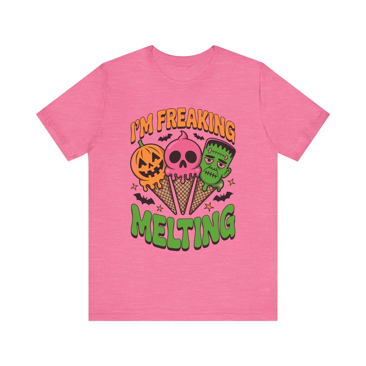 Halloween Ice Cream Tee, Summer Melting Cones Shirt, October Holiday Top, Costume Party Apparel, Unisex Cotton Tshirt