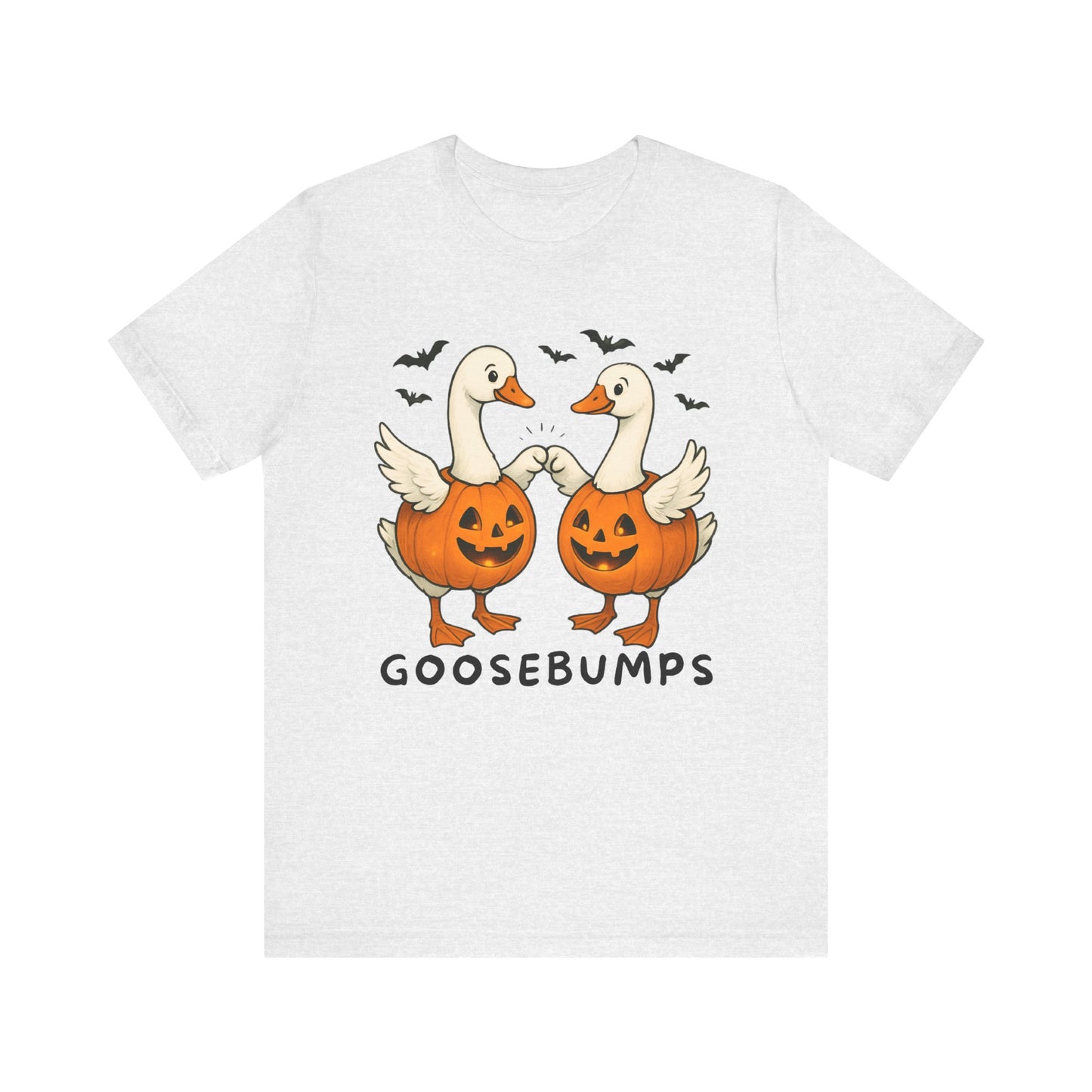Autumn Geese Fist Bump Tee, Pumpkin Theme Shirt, Fall Birds Graphic Top, Harvest Season T-Shirt, Thanksgiving Apparel