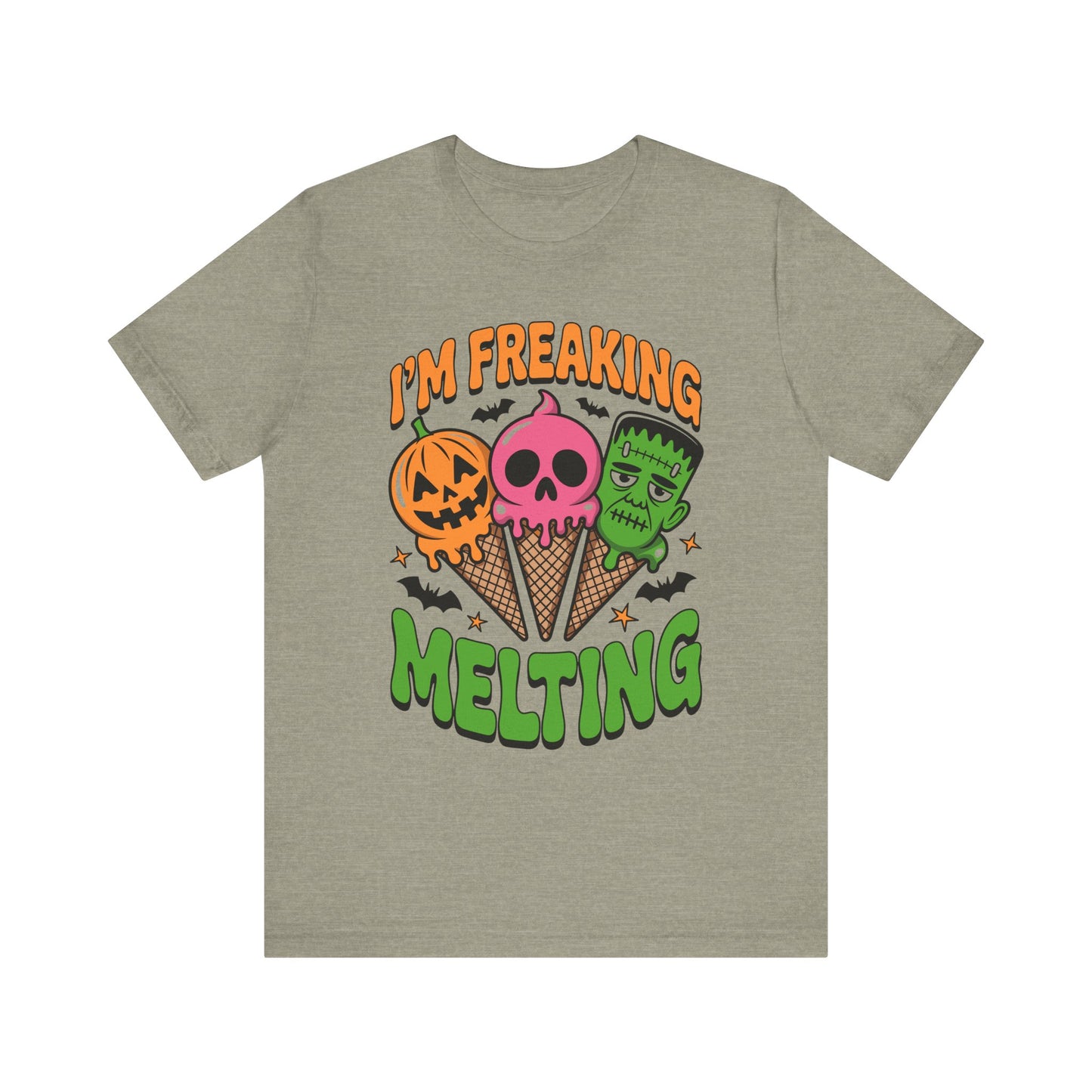 Halloween Ice Cream Tee, Summer Melting Cones Shirt, October Holiday Top, Costume Party Apparel, Unisex Cotton Tshirt