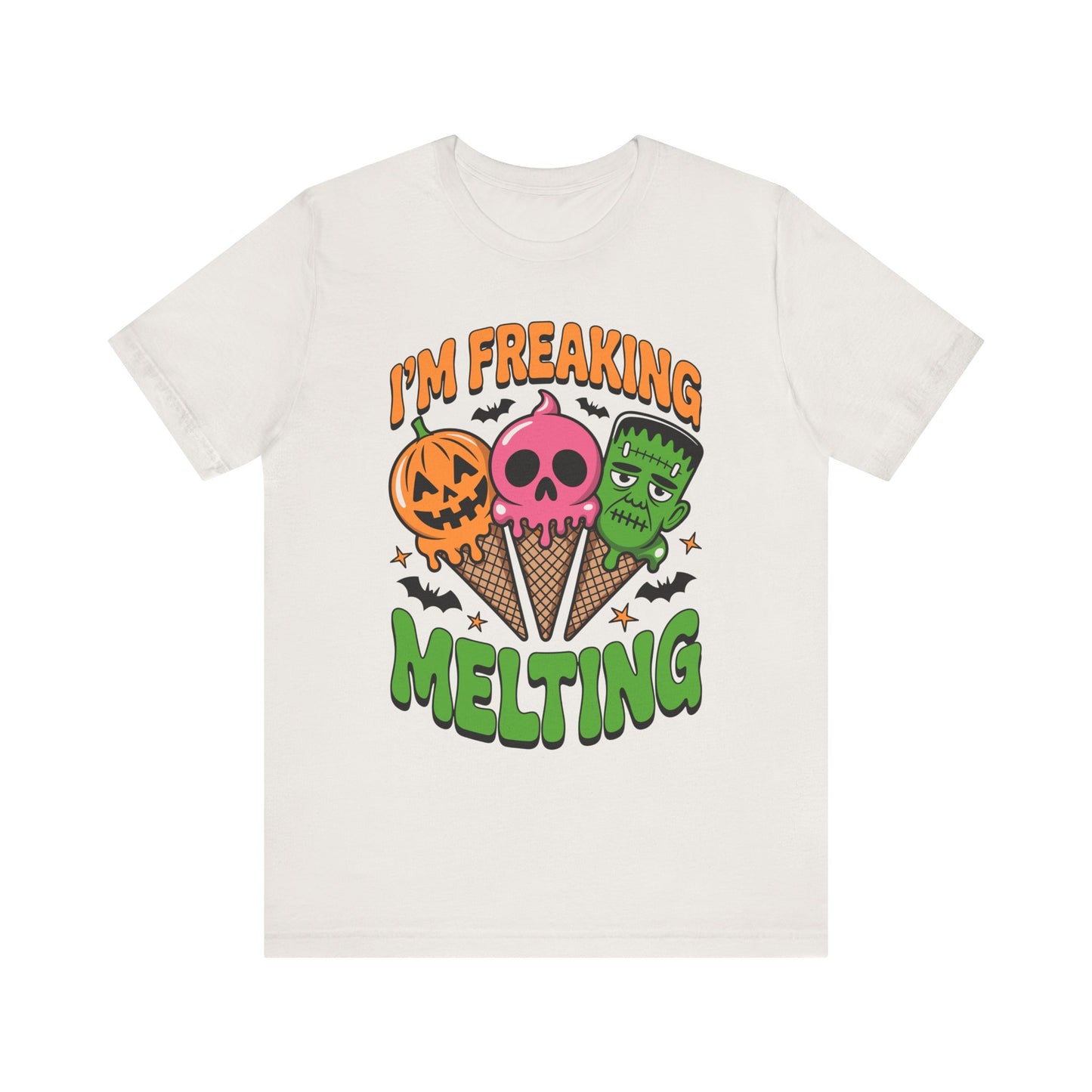 Halloween Ice Cream Tee, Summer Melting Cones Shirt, October Holiday Top, Costume Party Apparel, Unisex Cotton Tshirt