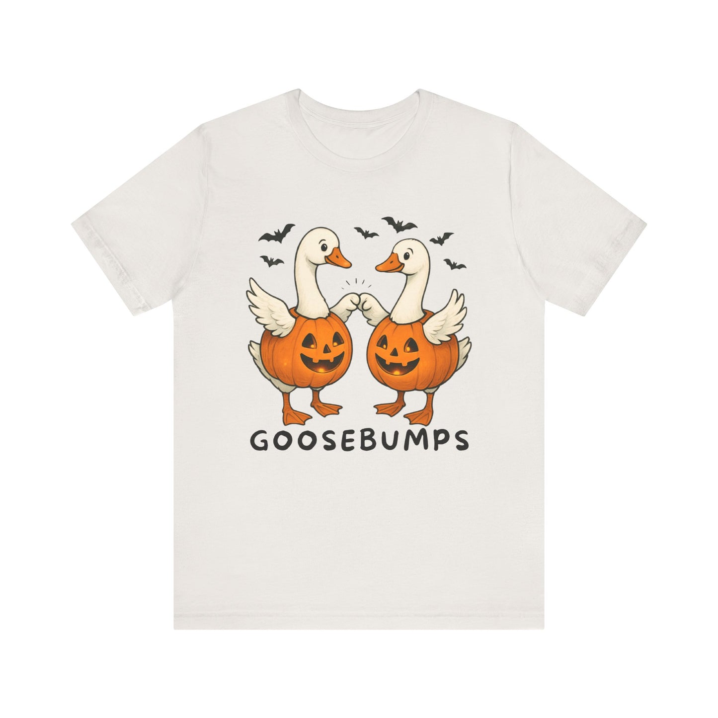 Autumn Geese Fist Bump Tee, Pumpkin Theme Shirt, Fall Birds Graphic Top, Harvest Season T-Shirt, Thanksgiving Apparel