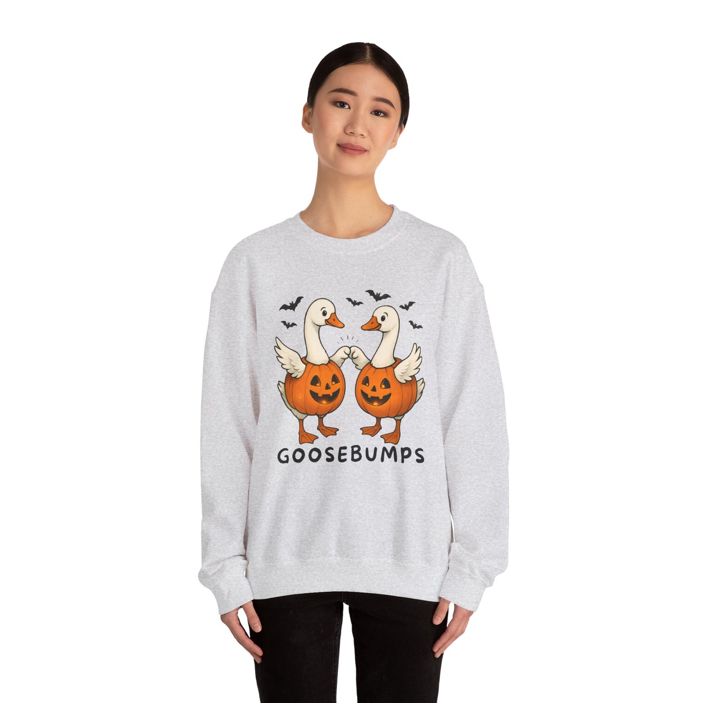 Goosebumps Halloween Sweatshirt, Cozy Fall Crewneck, Unisex Pumpkin Sweatshirt, Cute Goose Sweatshirt, Halloween Apparel