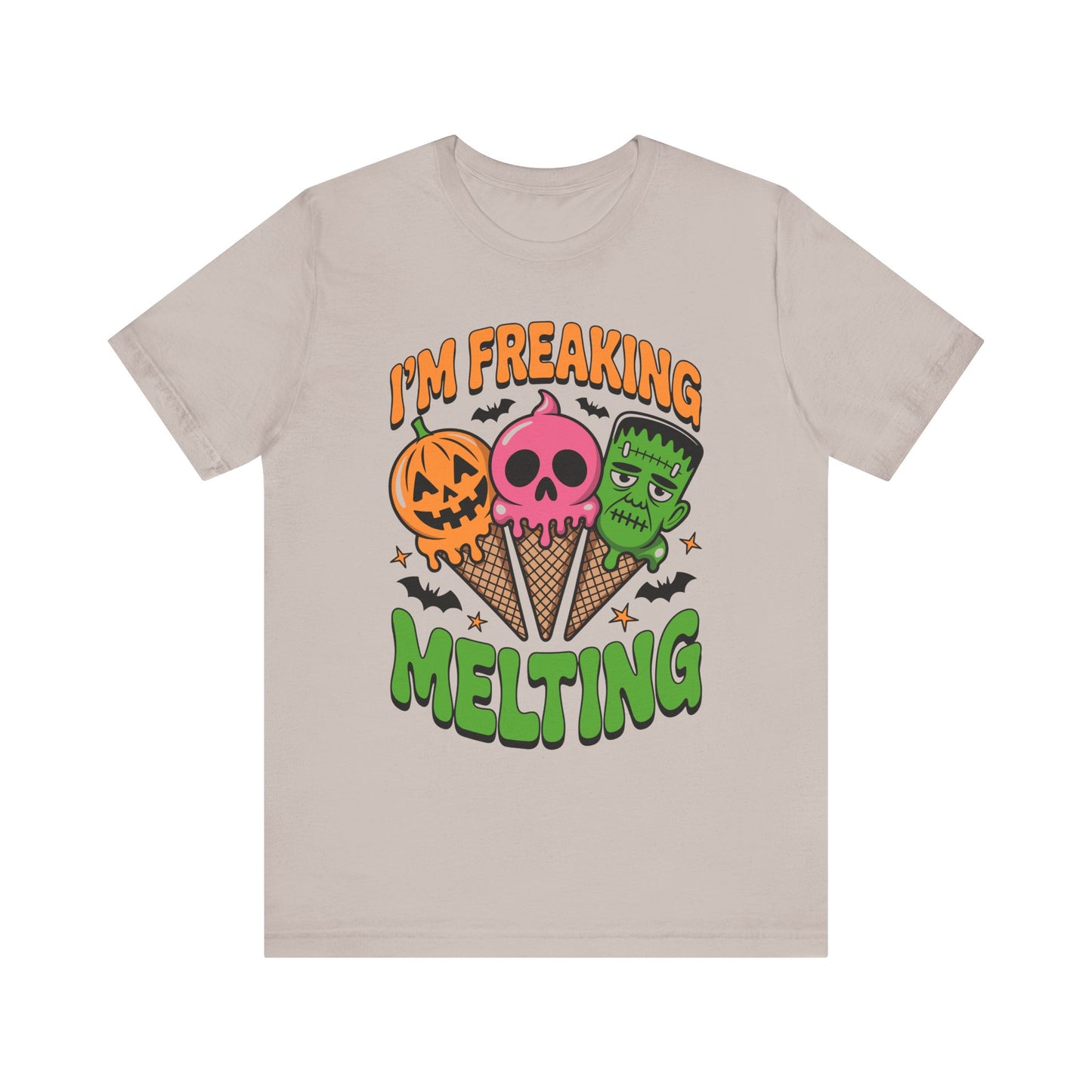 Halloween Ice Cream Tee, Summer Melting Cones Shirt, October Holiday Top, Costume Party Apparel, Unisex Cotton Tshirt